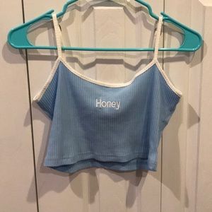 honey blue crop top